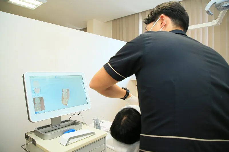 自分のお口の中をその場で確認できる